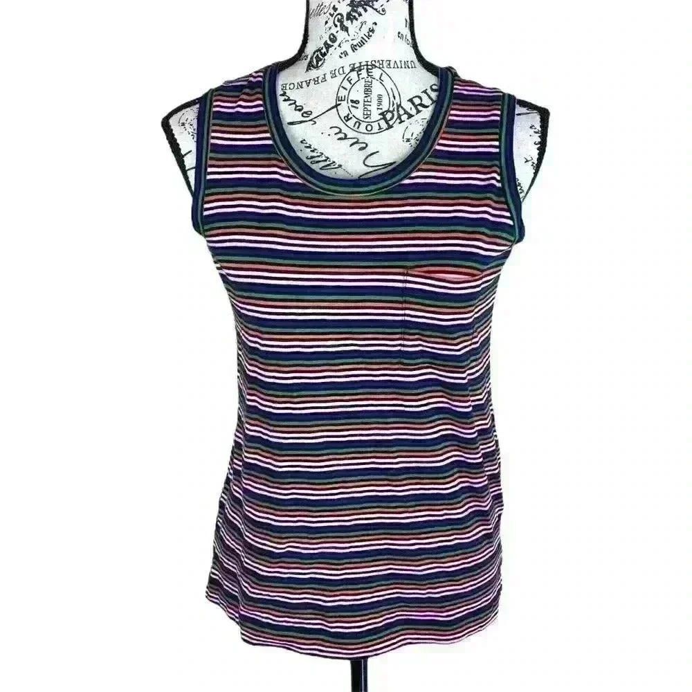 Madewell stripes SCOOP NECK tank top